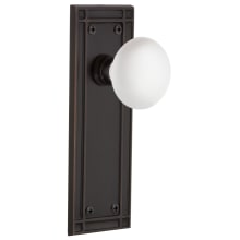 White Porcelain Solid Brass Single Dummy Door Knob with Mission Rose