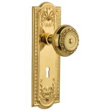 Meadows Solid Brass Dummy Door Knob Set with Keyhole