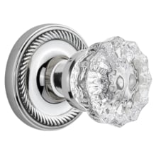 Crystal Solid Brass Dummy Door Knob Set with Rope Rose