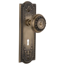Meadows Solid Brass Passage Door Knob Set with Keyhole and 2-3/8" Backset