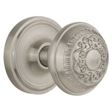 Classic Renaissance Egg and Dart Solid Brass Dummy Door Knob Set with Classic Rose Plate