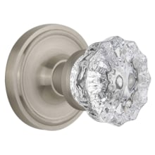 Vintage Crystal Knob with Solid Brass Single Dummy Door Knob with Classic Rose Plate