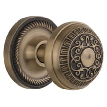 Egg and Dart Solid Brass Single Dummy Door Knob with Rope Rose