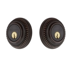 Rope Solid Brass Double Cylinder Deadbolt with 2-3/8" Backset