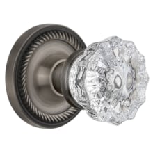 Crystal Solid Brass Dummy Door Knob Set with Rope Rose