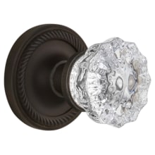 Crystal Solid Brass Single Dummy Door Knob with Rope Rose