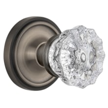 Vintage Crystal Knob with Solid Brass Single Dummy Door Knob with Classic Rose Plate