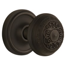 Classic Renaissance Egg and Dart Solid Brass Dummy Door Knob Set with Classic Rose Plate