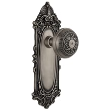 Egg and Dart Solid Brass Passage Door Knob Set with Victorian Rose and 2-3/8" Backset