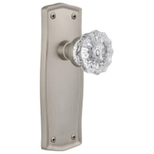 Crystal Solid Brass Privacy Door Knob Set with Prairie Rose and 2-3/8" Backset