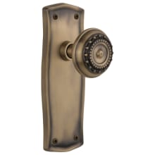 Meadows Solid Brass Privacy Door Knob Set with Prairie Rose and 2-3/8" Backset