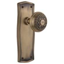 Egg and Dart Solid Brass Single Dummy Door Knob with Prairie Rose