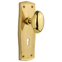 Homestead Solid Brass Dummy Door Knob Set with Prairie Rose and Keyhole