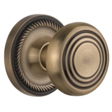 Deco Solid Brass Single Dummy Door Knob with Rope Rose