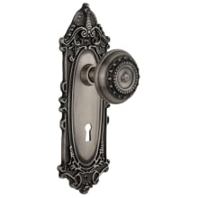 Meadows Solid Brass Single Dummy Door Knob with Victorian Rose and Keyhole