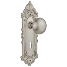 New York Solid Brass Dummy Door Knob Set with Victorian Rose and Keyhole