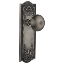 New York Solid Brass Privacy Door Knob Set with Meadows Rose and 2-3/8" Backset