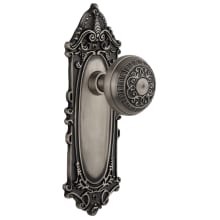 Egg and Dart Solid Brass Privacy Door Knob Set with Victorian Rose and 2-3/8" Backset