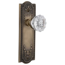 Crystal Solid Brass Passage Door Knob Set with Meadows Rose and 2-3/4" Backset