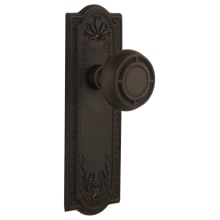 Mission Solid Brass Passage Door Knob Set with Meadows Rose and 2-3/4" Backset