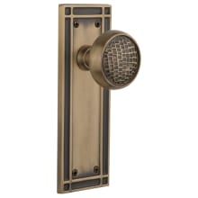 Craftsman Solid Brass Passage Door Knob Set with Mission Rose and 2-3/4" Backset