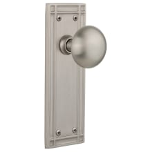 New York Solid Brass Passage Door Knob Set with Mission Rose and 2-3/4" Backset