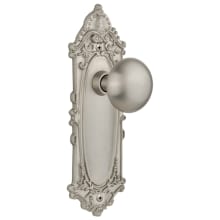 New York Solid Brass Passage Door Knob Set with Victorian Rose and 2-3/4" Backset