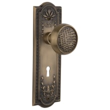 Craftsman Solid Brass Passage Door Knob Set with Meadows Rose, Keyhole and 2-3/4" Backset