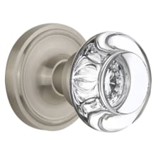 Round Clear Crystal Single Dummy Door Knob with Solid Brass Classic Rose