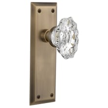 Chateau Solid Brass Privacy Door Knob Set with New York Rose and 2-3/8" Backset