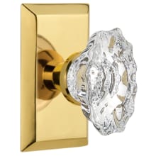Chateau Solid Brass Privacy Door Knob Set with Studio Rose and 2-3/8" Backset