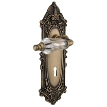 Parlor Solid Brass Single Dummy Lever with Victorian Rose and Keyhole