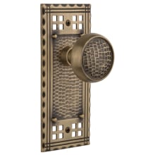 Vintage Craftsman Solid Brass Privacy Door Knob Set with 2-3/4" Backset