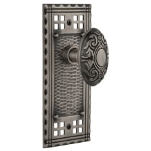 Victorian Solid Brass Dummy Door Knob Set with Long Craftsman Plate