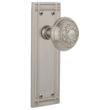 Egg and Dart Solid Brass Dummy Door Knob Set with Mission Rose