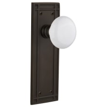 White Porcelain Solid Brass Dummy Door Knob Set with Mission Rose