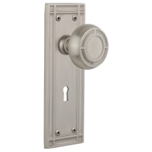 Mission Solid Brass Dummy Door Knob Set with Keyhole