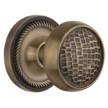 Craftsman Solid Brass Single Dummy Door Knob with Rope Rose