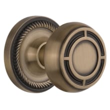 Mission Solid Brass Single Dummy Door Knob with Rope Rose