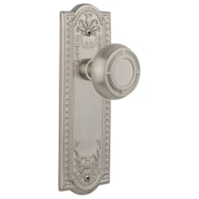 Mission Solid Brass Privacy Door Knob Set with Meadows Rose and 2-3/8" Backset