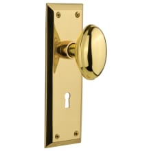 Homestead Solid Brass Privacy Door Knob Set with New York Rose, Keyhole and 2-3/8" Backset