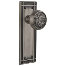 Craftsman Solid Brass Privacy Door Knob Set with Mission Rose and 2-3/4" Backset
