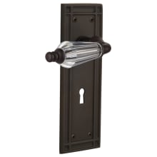 Parlor Solid Brass Privacy Lever Set with Mission Rose, Keyhole and 2-3/4" Backset