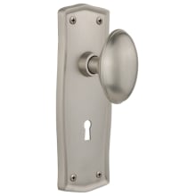 Homestead Solid Brass Privacy Door Knob Set with Prairie Rose, Keyhole and 2-3/4" Backset