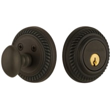 Rope Solid Brass Single Cylinder Deadbolt with 2-3/4" Backset