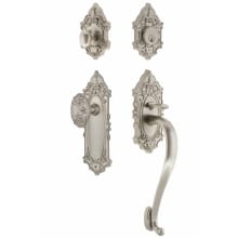 Victorian Solid Brass Sectional Single Cylinder Keyed Entry Handle Set with S Handle and 2-3/8" Backset