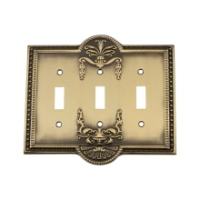 Meadows Victorian Vintage 3 Gang Triple Toggle Light Switch Wall Cover Plate