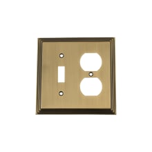 Deco Single Antique Vintage Combo 2 Gang Single Toggle and Duplex Outlet Wall Plate Cover