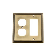 Deco Antique Vintage 2 Gang Combination Wall Plate - 1 Single Rocker and 1 Duplex Outlet GFI Wall Cover