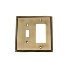 Rope Vintage 2 Gang Single Toggle and Single Rocker Light Switch Wall Cover Plate - GFI